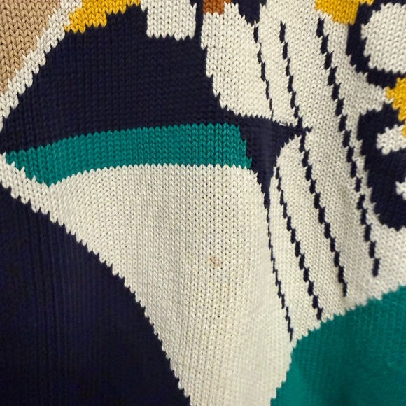 90s Vintage Navy Knit Home Run Preppy Men’s Baseball Sweater M 21x27 - Picture 5 of 5